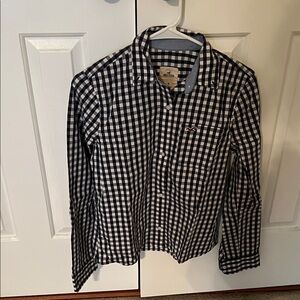 Hollister Black & White Gingham Long-Sleeve Shirt